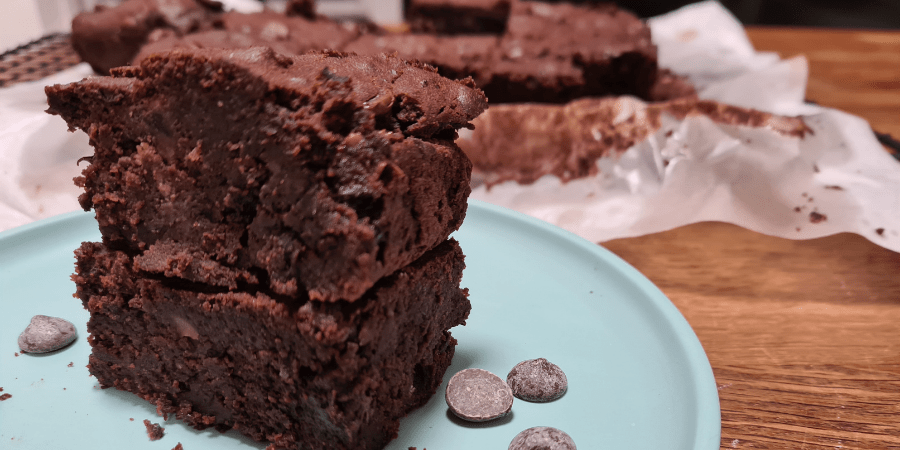 Chocolate brownies on a plate